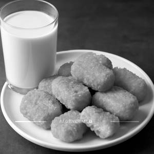 Chilled Badam Milk + Veg Nuggets