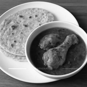 Chapati(2)with Chicken Curry