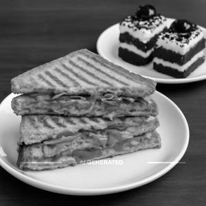 Veg Mixed Grilled Sandwich And Black Forest Pastries