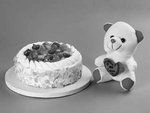 Fresh Fruit Cake & Teddy