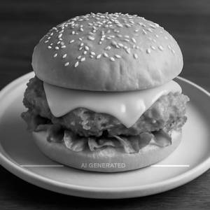 Chicken cheese burger    [served with fries]