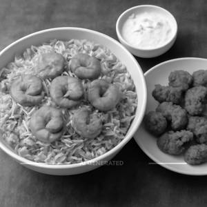 Prawns Biryani + Apollo Fish Half
