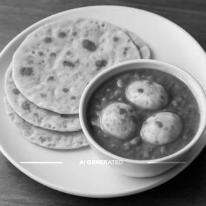 3 Phulka With Egg Tomato Curry