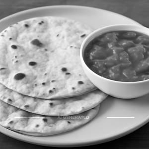 3 Phulka With Tomato Curry