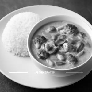 Veg Green Thai Curry With Steam Rice