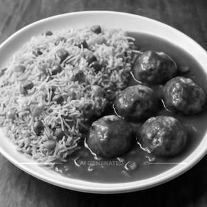Veg Manchurian Fried Rice With Gravy