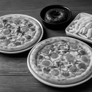 9" Sunday Morning Pizza + 12" Sunday Morning Pizza + 1 French Fries + 1 Choco Lava
