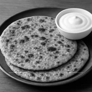 Aloo Pyaaz Paratha with curd