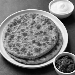 Aloo paratha [2 pieces] with curd and achar