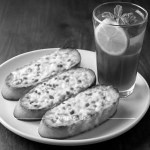 Cheese Garlic Bread + Lemon Mint Ice Tea