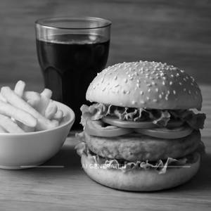 Veg burger + fries soft drink