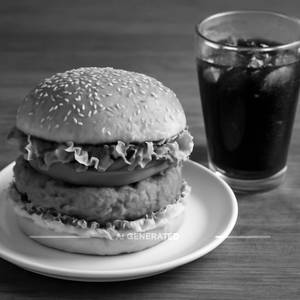 Veg burger with cold drink