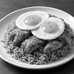 Double egg chicken rice(full)