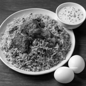 Mutton Biryani With Eggs [Half]