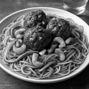 Veg manchurian cashew noodles