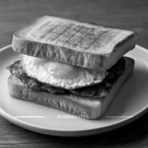Fried egg and checue sandwich