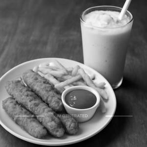 Chicken Fingers + Strawberry Shake