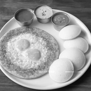 Double Egg Dosa + 3 Idli