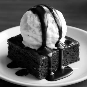 Brownie with ice cream