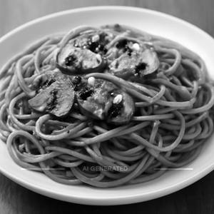 Brown garlic noodles