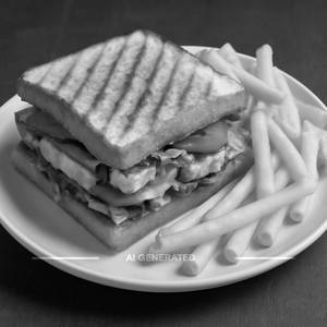 Whole grilled chicken  with  french fries