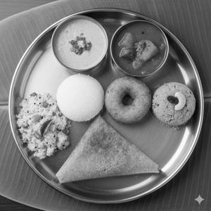 Executive Breakfast - Plain Dosa + Idli + Vada + Chow Chow Bath