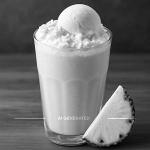 Pineapple Milkshake with Ice Cream