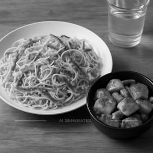 Hakka noodles with Paneer Chilli