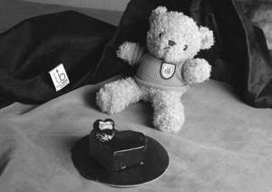 Heart Shape Chocolate Truffle Cake With Teddy
