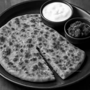 2 Aloo Stuffed Paratha With Curd And Pickle