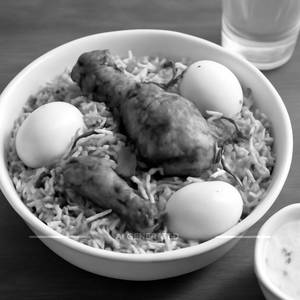 Chicken Egg Biryani Half