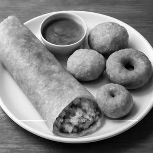 Masala dosa + Aloo vada + Rassa vada                                                                                 