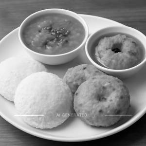 Idli sambar + Aloo vada + Rassa vada                                                                                 