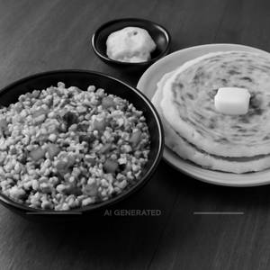 Egg Bhurji [2 Eggs] with 2 Butter Paratha