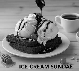 Brownie with vanilla ice cream