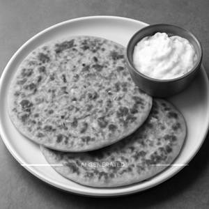 2 paneer paratha with curd