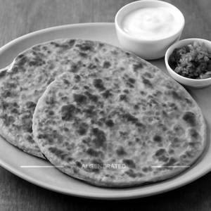 2 Aloo Paratha With Curd And Pickle