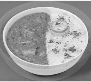 Matar Paneer Rice Bowl Meal.