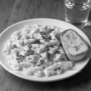 White Sauce Pasta With Garlic Bread 2Pcs
