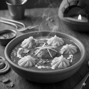 Tandoori gravy steamed momos [8 pieces]