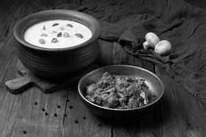 Curd Rice With Mushroom Pepper Fry