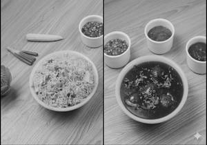 Small Veg Fried Rice + 6pcs Veg Manchurian