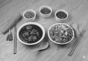 Small Chicekn Szechuan Rice + 6pcs Chicken Manchurian