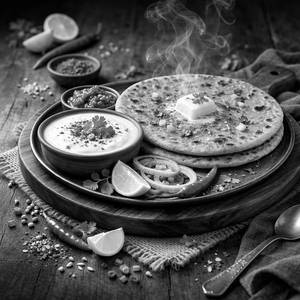 Sattu Paratha [2 Pieces] With Dahi