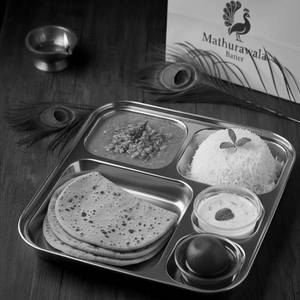 1 Plain Paratha + Dal Fry + Rice + Raita + Sweet