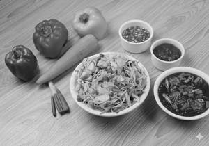 Small Chicken Hakka Noodles + 6pcs Chicken Chilli