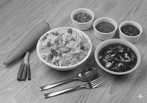 Egg Fried Rice With Paneer Chilli Combo [serves 2]