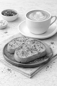 1 Cappuccino And Garlic  Bread