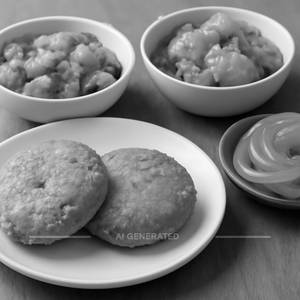 Dal Vada [2 Pcs] With Aloo & Matar and Jalebi [100 Gm]