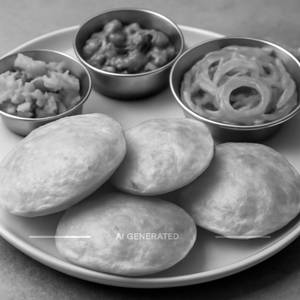 Puri [4 Pcs] With Aloo & Matar and Jalebi [100 Grams]
